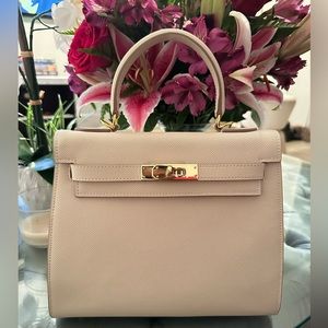 Cream Beige Kelly Style Bag